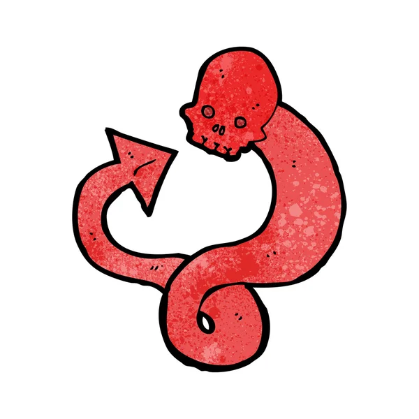 Serpiente de cráneo espeluznante de dibujos animados — Vector de stock