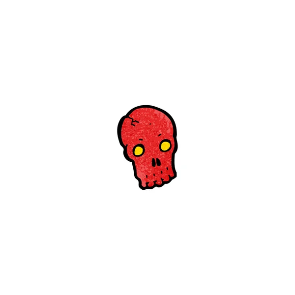 Crâne rouge dessin animé — Image vectorielle