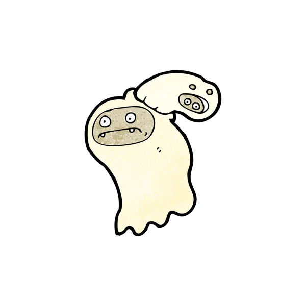 Pazzo disgustoso fantasma cartone animato — Vettoriale Stock