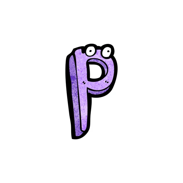 Cartoon bokstaven p — Stock vektor