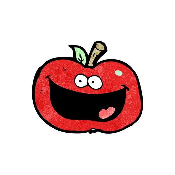 Felice cartone animato mela — Vettoriale Stock