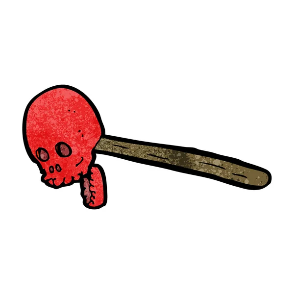 Caricature d'un crâne rouge — Image vectorielle