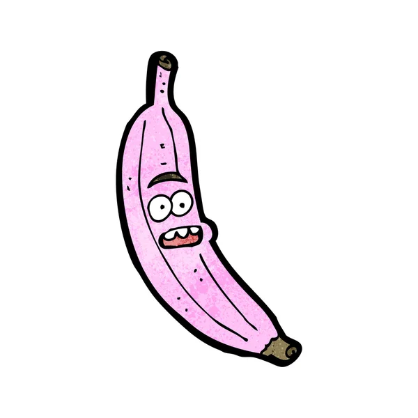 Banana rosa dos desenhos animados — Vetor de Stock