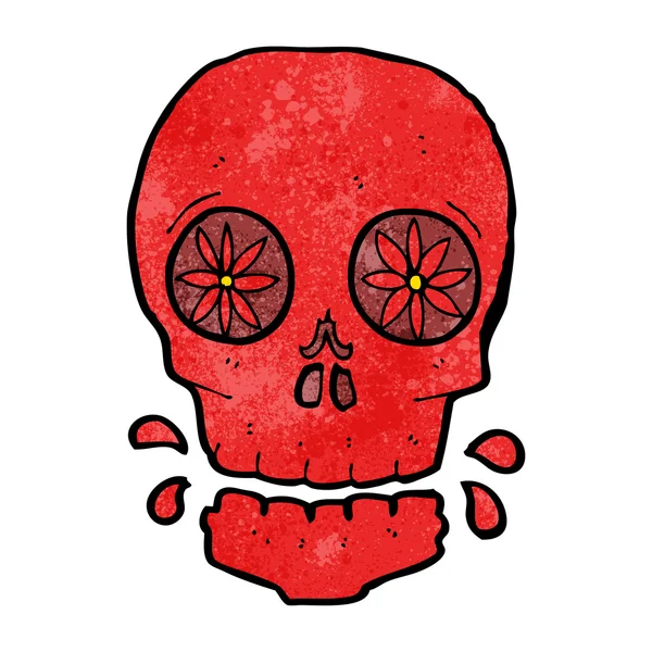 Mexican day of the dead skull cartoon — Stock Vector