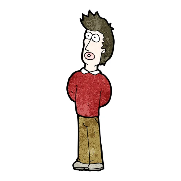 Uomo curioso cartone animato — Vettoriale Stock