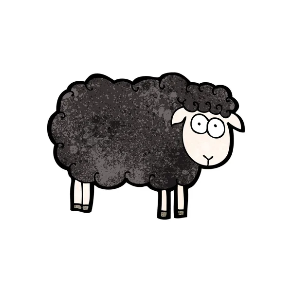 Lustige schwarze Schafe Karikatur — Stockvektor