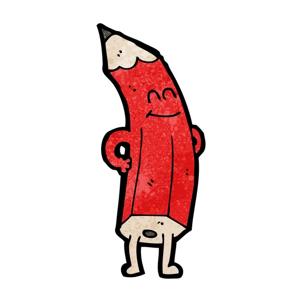 Piros ceruza karakter — Stock Vector