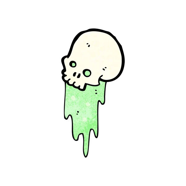 Kafatası yeşil spurting goo — Stok Vektör
