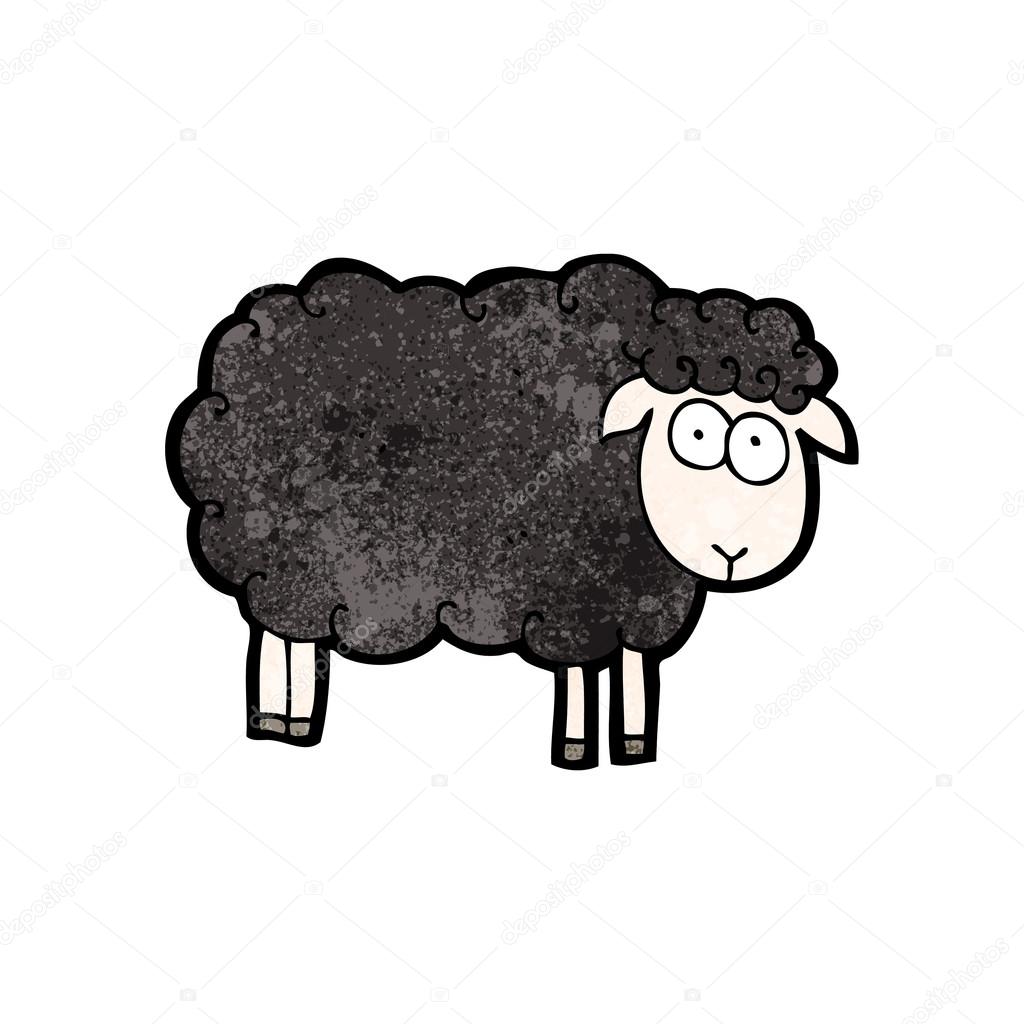 funny black sheep cartoon