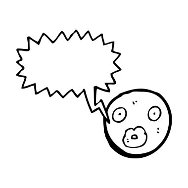 çizgi film kadın yüz simgesi ile konuşma balonu