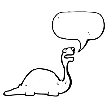 Düşünce baloncuklu karikatür dinozor