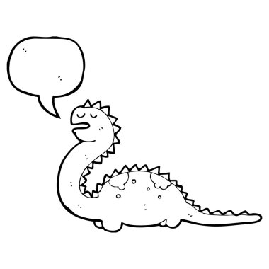 Düşünce baloncuklu karikatür dinozor