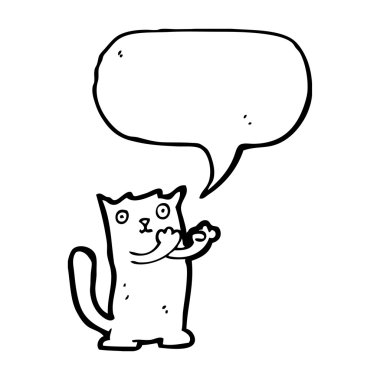 Karikatür kedi ile konuşma balonu