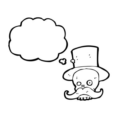 Spooky halloween kafatası bıyıklı