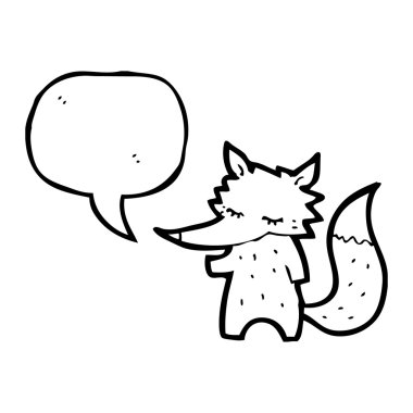 sevimli küçük kurt çizgi