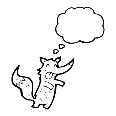 sevimli küçük kurt çizgi