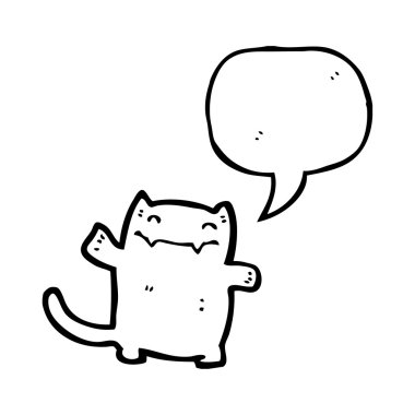 Karikatür kedi ile konuşma balonu