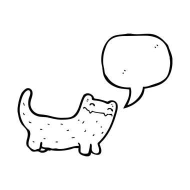 Karikatür kedi ile konuşma balonu