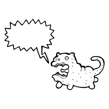 Retro karikatür kedi ile konuşma balonu