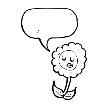 Ayçiçeği ile bir konuşma balonu