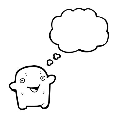 Retro karikatür ghost ile düşünce balonu