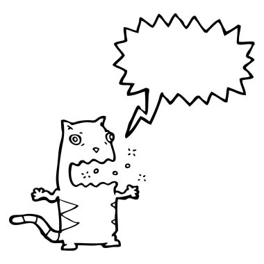 geğirme karikatür kedi