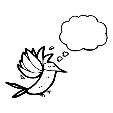 sinek kuşu uçuş karikatür