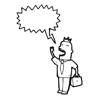 Konuşma balonu olan iş adamı