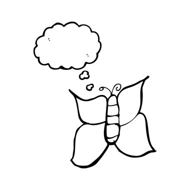 düşünce balonu ile kelebek