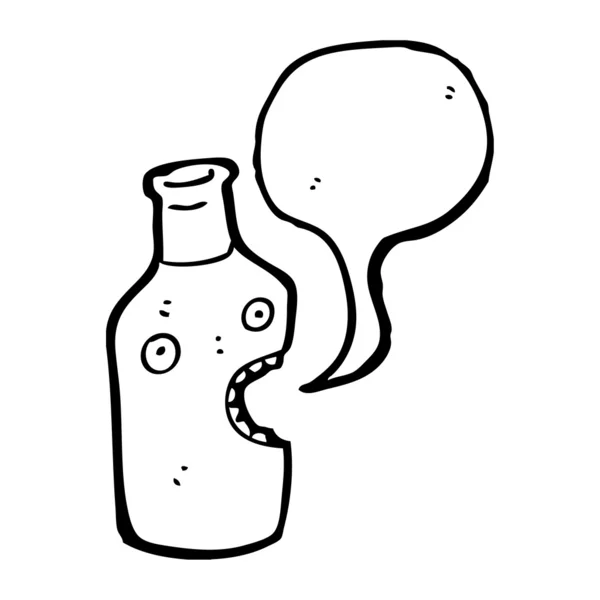 Bouteille de vin avec dessin animé visage — Image vectorielle