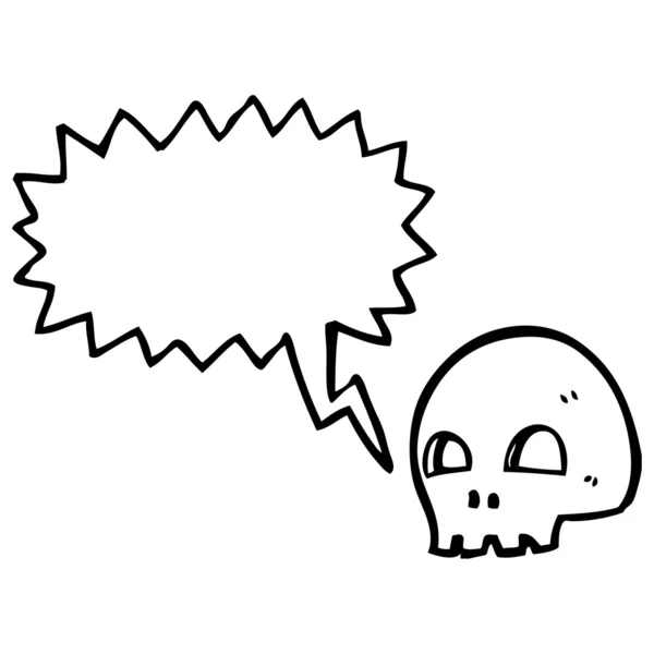 Calavera de dibujos animados con burbuja de pensamiento — Vector de stock