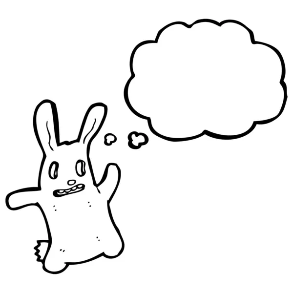 Strašidelný zombie bunny králík kreslená postavička — Stockový vektor