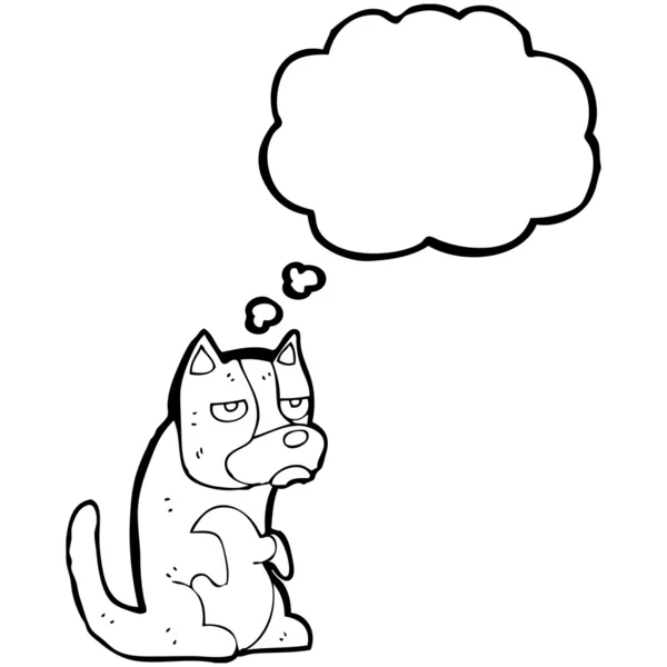 Düşünce balonu ile karikatür köpek — Stok Vektör