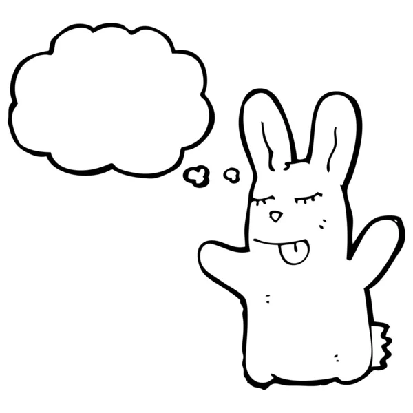 Mignon lapin collant sur la langue dessin animé — Image vectorielle