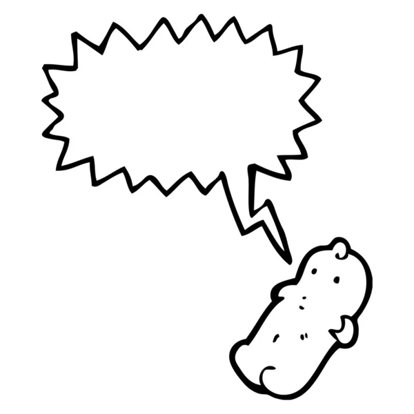 Jelly baby godis seriefiguren med pratbubblan — Stock vektor