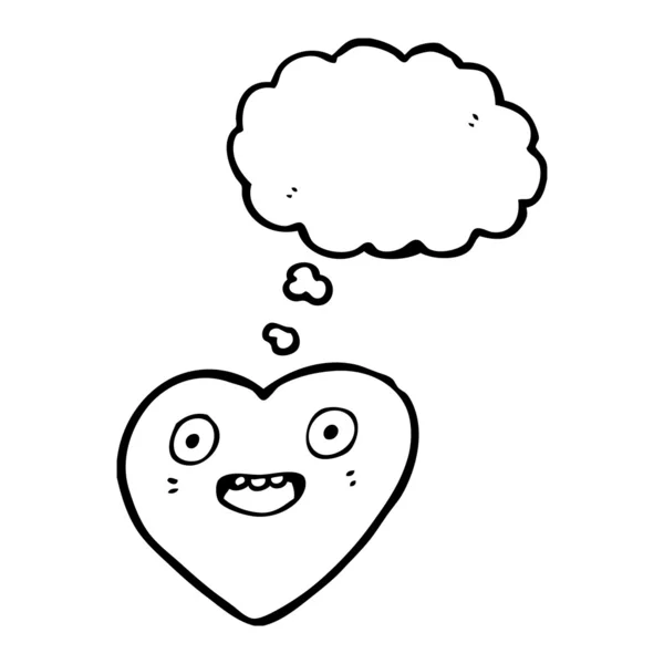 Herz mit Gedankenblase Karikatur — Stockvektor