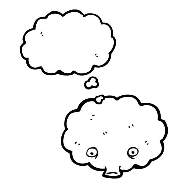 Nuvem dos desenhos animados com bolha de pensamento — Vetor de Stock