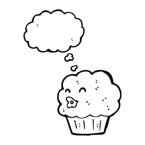 Cupcake dessin animé rétro — Image vectorielle