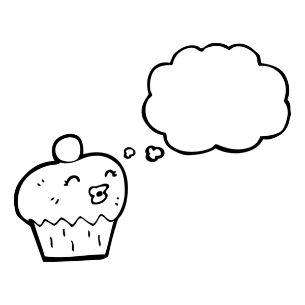 Cupcake dessin animé rétro — Image vectorielle