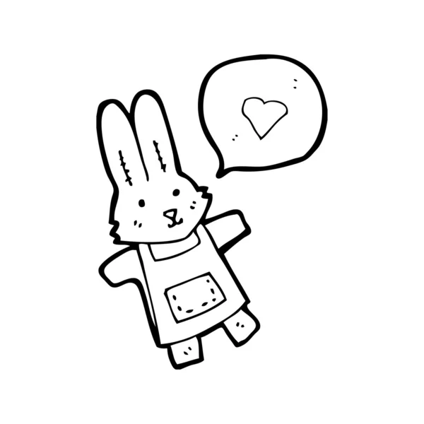 Lapin rose avec coeur d'amour bulle de parole — Image vectorielle