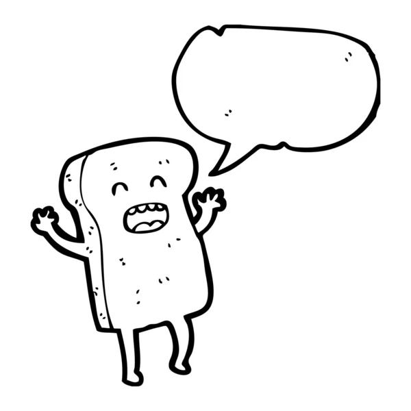 Personaje de dibujos animados de pan con burbuja de habla — Vector de stock