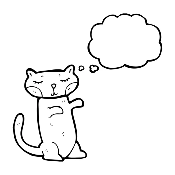 Gato com desenho animado bolha pensamento — Vetor de Stock