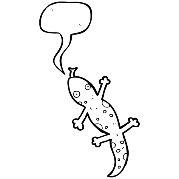 Kertenkele konuşma balonu karikatür — Stok Vektör