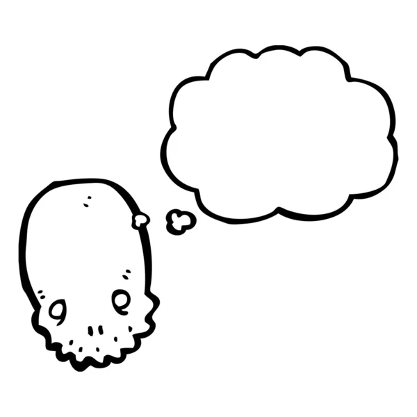 レトロな漫画不気味な頭蓋骨のシンボル — ストックベクタ