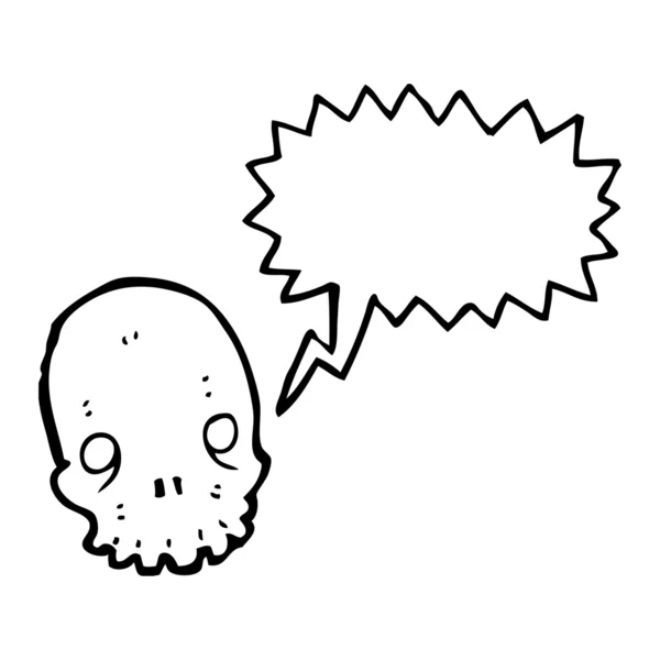 Retro-Cartoon glühender grüner Totenkopf — Stockvektor