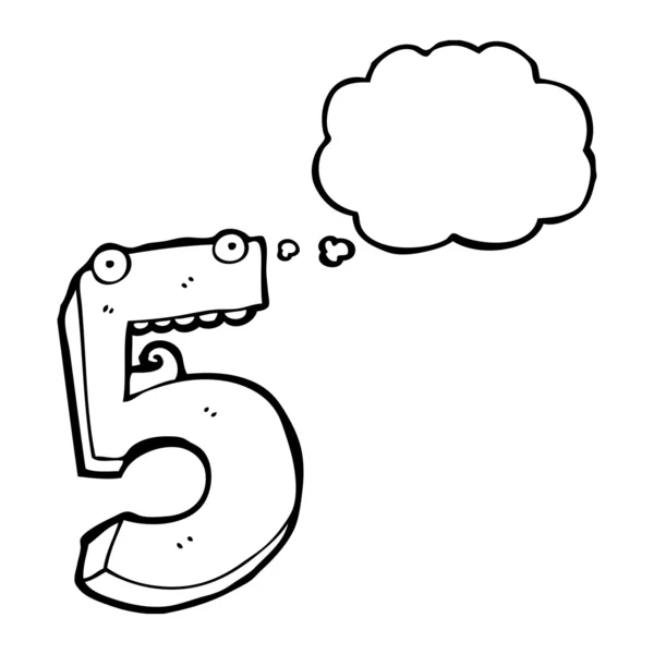 Dessin animé numéro cinq — Image vectorielle