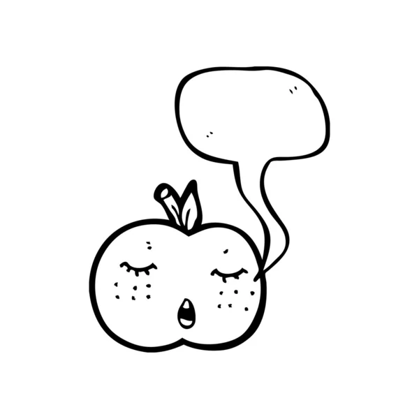 Linda manzana con burbuja del habla — Vector de stock