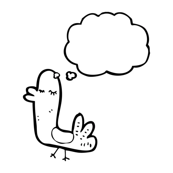 Смішний птах з бульбашкою думок — стоковий вектор