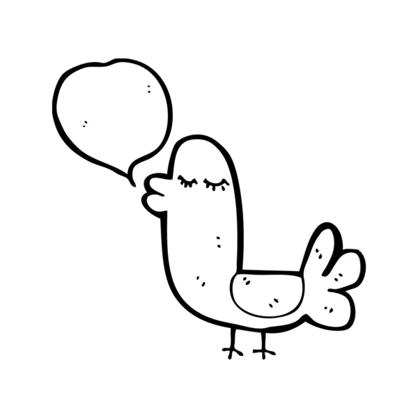 Oiseau drôle avec bulle de pensée — Image vectorielle