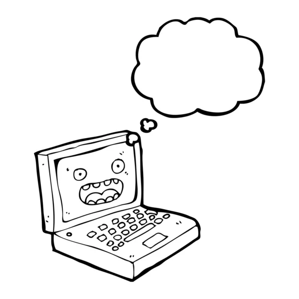Laptop mit Gesicht — Stockvektor